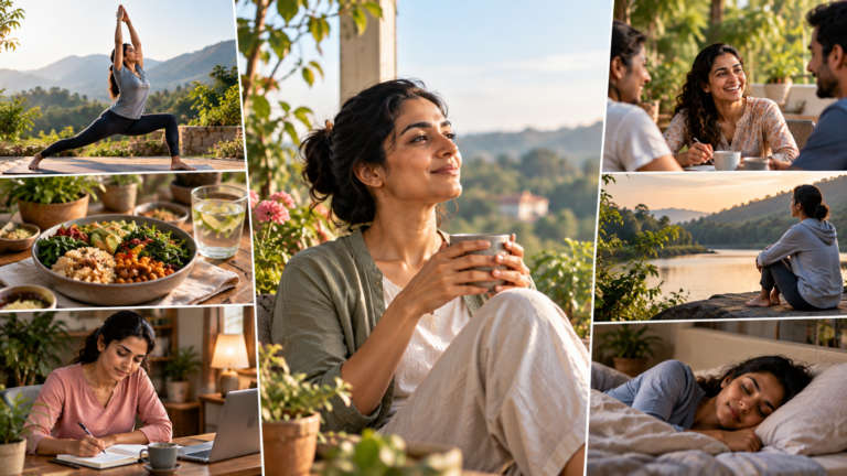 A person engaged in a whole-person wellbeing activity, representing integrative medicine and holistic health